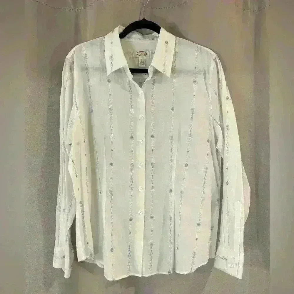 Women’s White Talbots Button Up